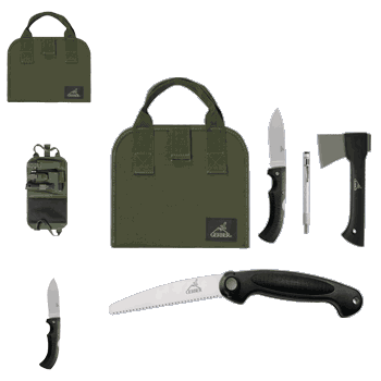 Gerber-Big-game-cleaning-kit-including-back-paxe-exchange-a-blade-diamond-knife-sharpener-drop-point-gator-knife