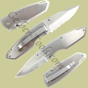 Winchester 30-000159 Clip Folder Serrated Knife