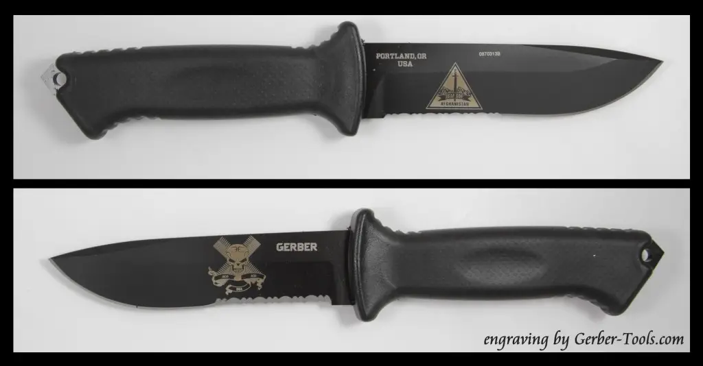 Gerber Prodigy with Laser Engraving