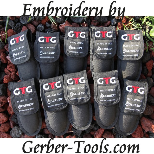 Here's another big order for custom embroidery on the Gerber sheaths.. came out beautiful. Ask us about our embroidery and engraving at www.Gerber-Tools.com #gerber #gerbergear #gerbertools #custom #embroidery #laser #engraving #edc #knife #multitool #sheath #personalized #knifefanatics #knifecommunity