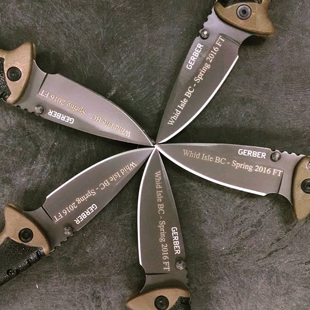 Gerber Myth 31-001088. Folding knife three inch long blade. Custom engraving done for this company. Check out the Myth at www.Gerber-Tools.com. Myth Gerberknives gerbermyth customengraving