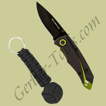 Gerber Guardian K3 2.5 Folding Knife and Monkeys Fist Keychain Combo 31-002660