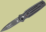 Gerber Mini Covert Auto Black Black Blade Fine Edge 30-001394