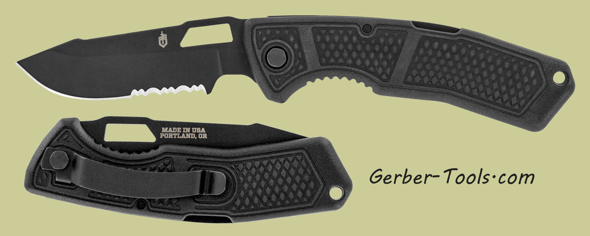 アウトドア その他 Gerber Order Knife 30-001011 Drop Point Serrated 420HC