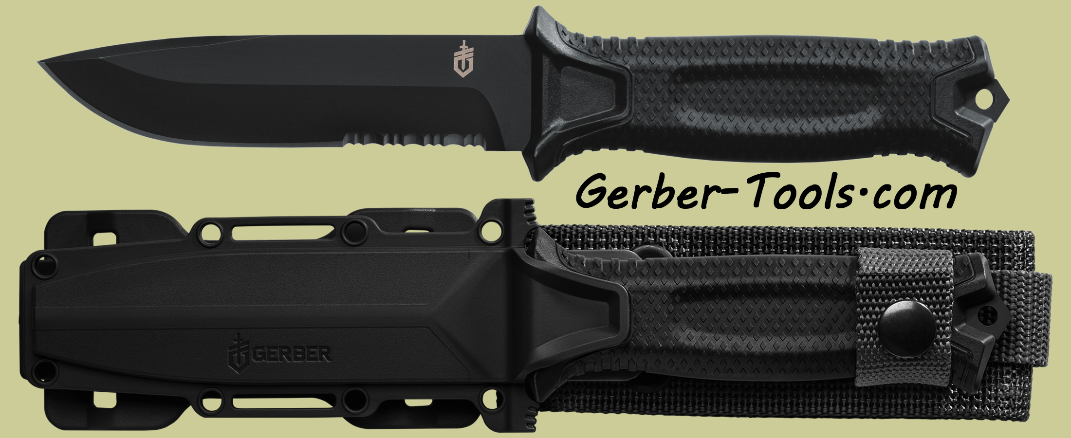 Gerber StrongArm Fixed Blade Black Serrated Edge (30-001060)