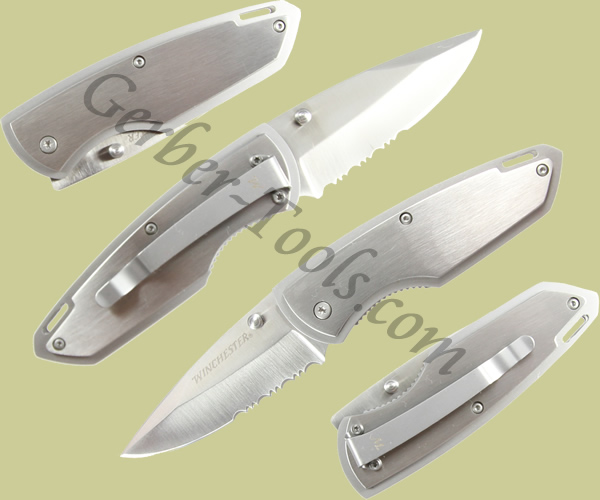 Winchester 30000159 Clip Folder Serrated Knife
