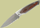 Winchester 3.25 Inch Checkered Wood Knife 30-000156