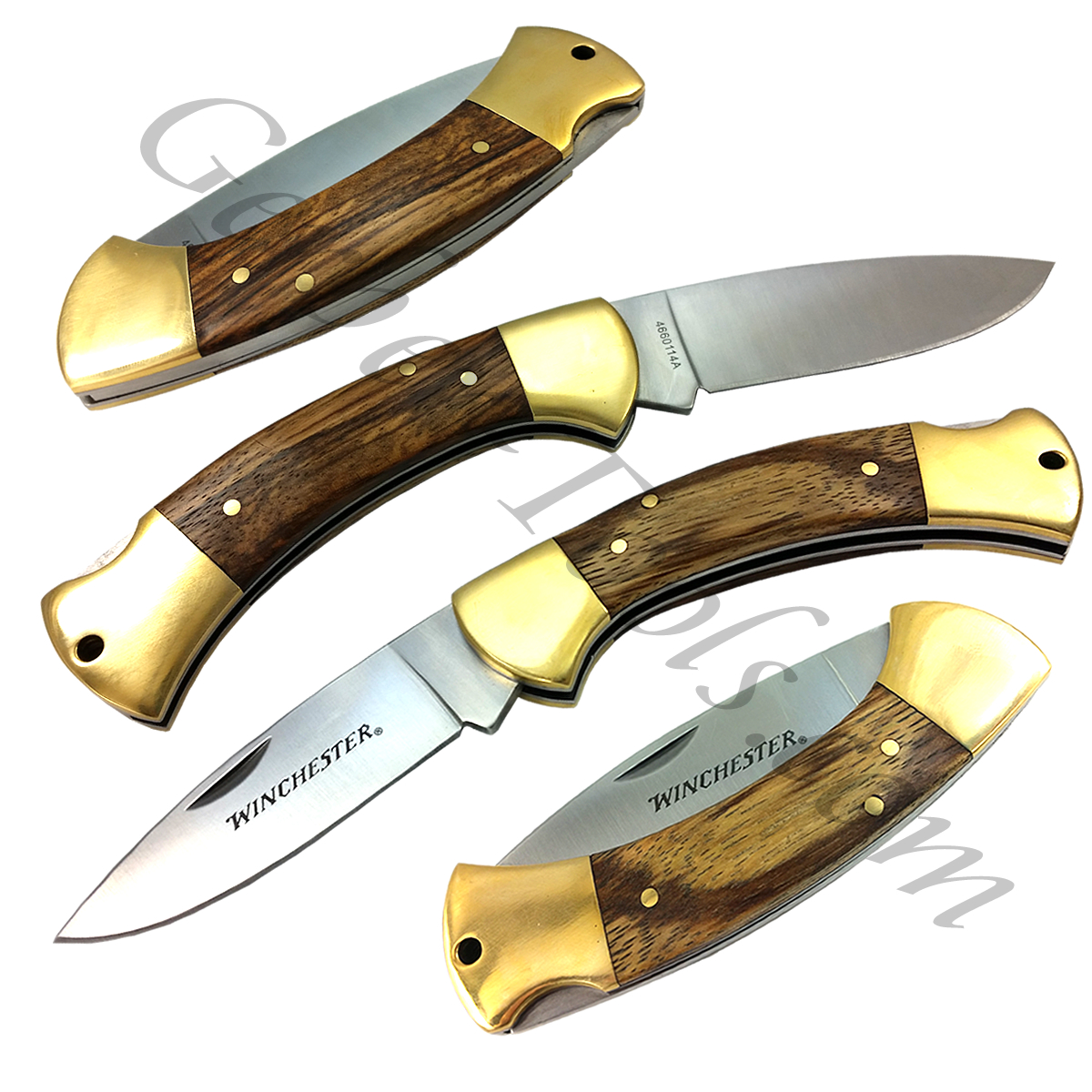 Winchester 2.5 Brass Folder Knife, Pocket Folding Knife 41324 Genuine Wood  13658413245